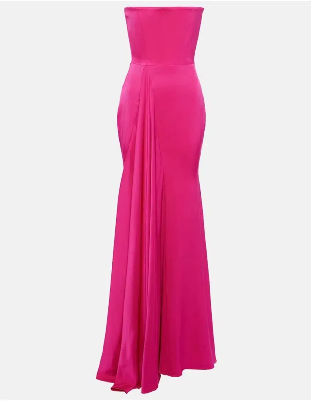 Alex Perry Strapless Draped Crêpe Satin Gown Raspberry Size AU 8 for rent on The Volte - main image
