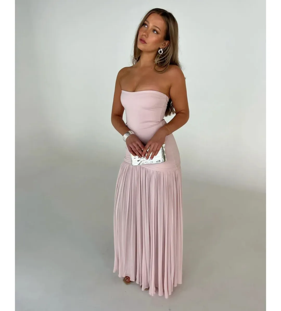 Helsa Naomi Gown in Barely Pink Size XS/AU 6 for rent on The Volte - main image