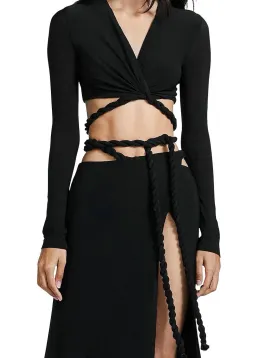 Dion Lee Rope Wrap Top & Skirt Set Black Size 6 for rent on The Volte - image 2