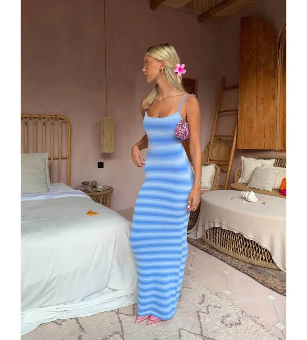 I am Delilah Elsa Maxi Dress Cerulean Size S/AU 8 for rent on The Volte - main image