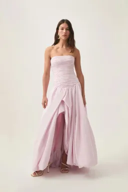 Aje Violette Bubble Hem Maxi Dress Pastel Pink Size 10 for rent on The Volte - image 1