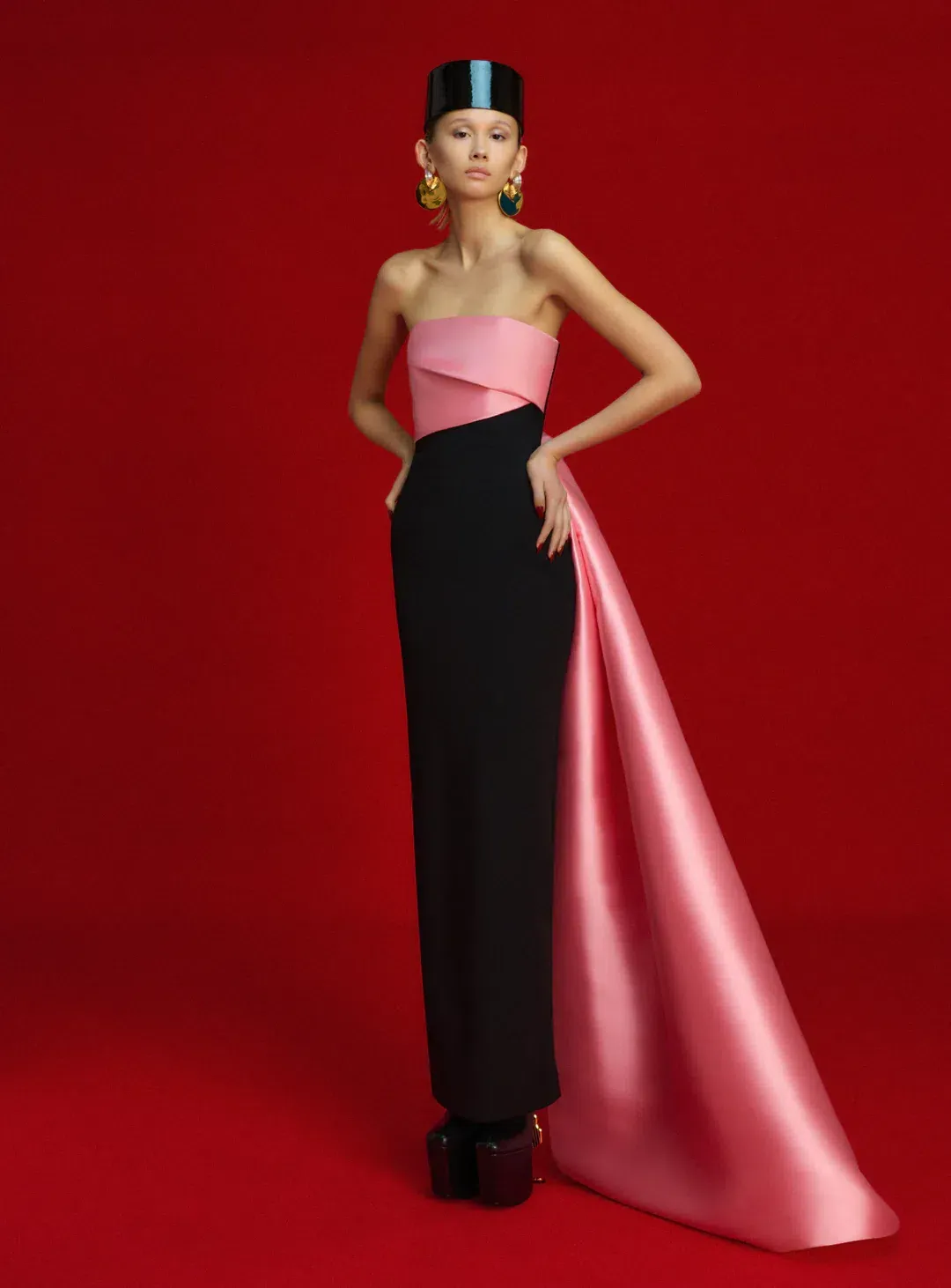 Solace London The Kinsley Maxi Dress in Soft Pink and Black - Size 8 for rent on The Volte - main image