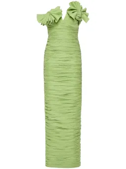 Rachel Gilbert Jensen Maxi Gown Green Dress Size 12 for rent on The Volte - image 1