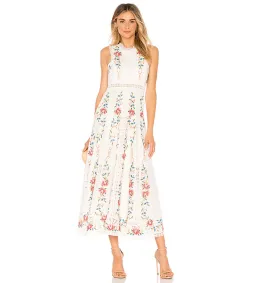 Zimmermann Laelia Cross Stitch Maxi Dress in White Floral Size 1/AU 10 for rent on The Volte - image 1