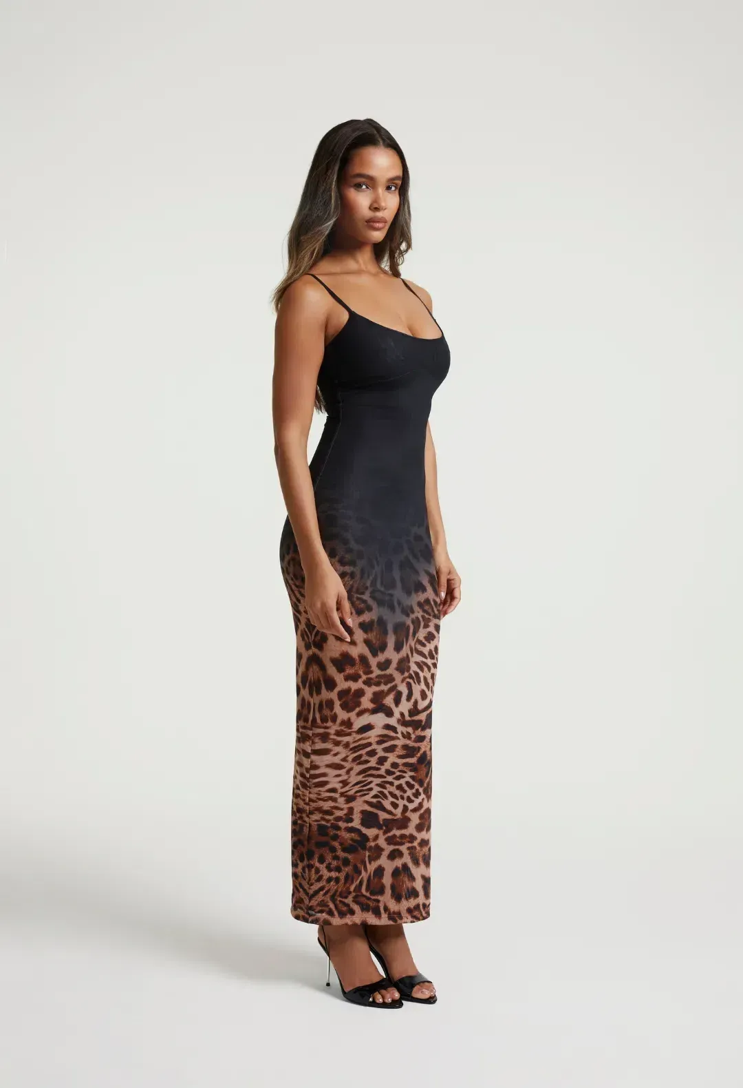 Sydney Lane Blair Sculpting Midi Dress Ombre Leopard Print Size AU 8 for rent on The Volte - main image