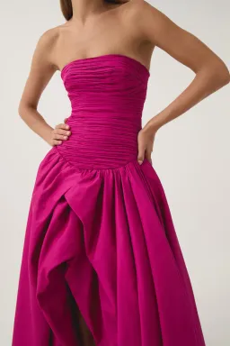 Aje  Magenta Violette Bubble Hem Maxi Gown Size 10 for rent on The Volte - image 2