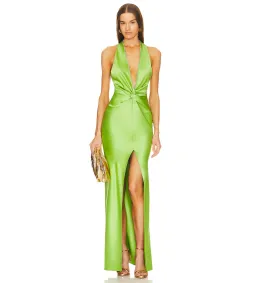 Khanums X Revolve Halter Gown in Pear Green Size XS / AU 4 for rent on The Volte - image 1