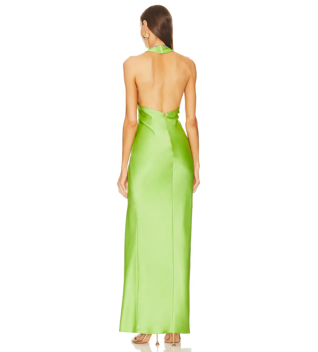 Khanums X Revolve Halter Gown in Pear Green Size M / AU 10 for rent on The Volte - main image