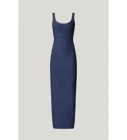 Herve Leger Round Neck Gown in Navy Size XS / AU 6 for rent on The Volte - image 4