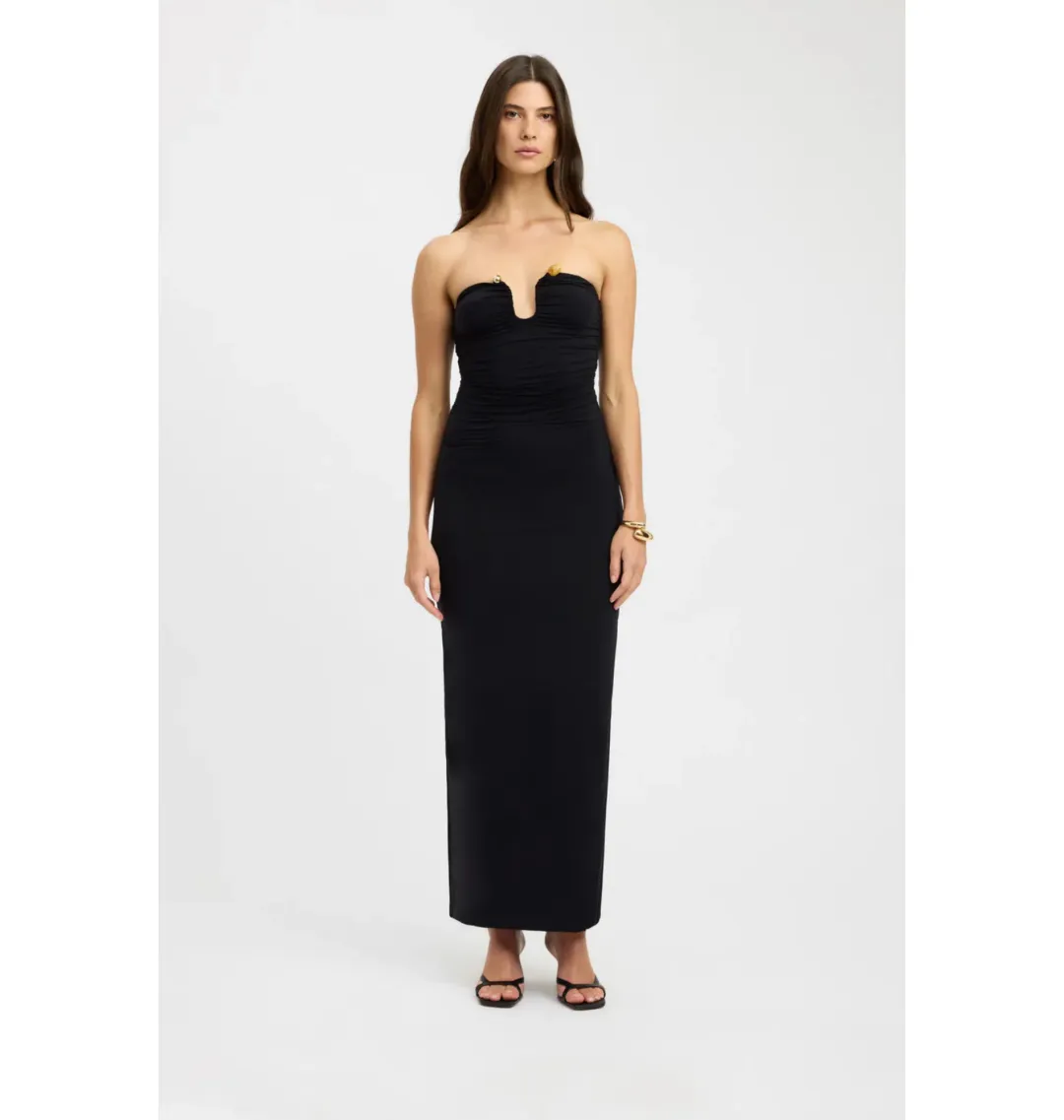 Kookai Tayla Trim Maxi Dress Black Size AU 8 for rent on The Volte - main image