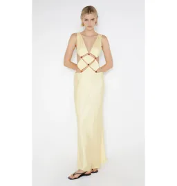 Bec & Bridge Agathe Diamond Dress Butter Yellow Size AU 8 for rent on The Volte - image 1