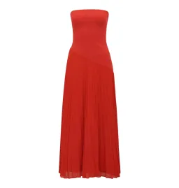 Forever New Capri Strapless Pleated Dress Red Size AU 6 for rent on The Volte - image 5