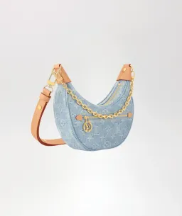 Louis Vuitton Blue Denim Loop Handbag for rent on The Volte - image 2