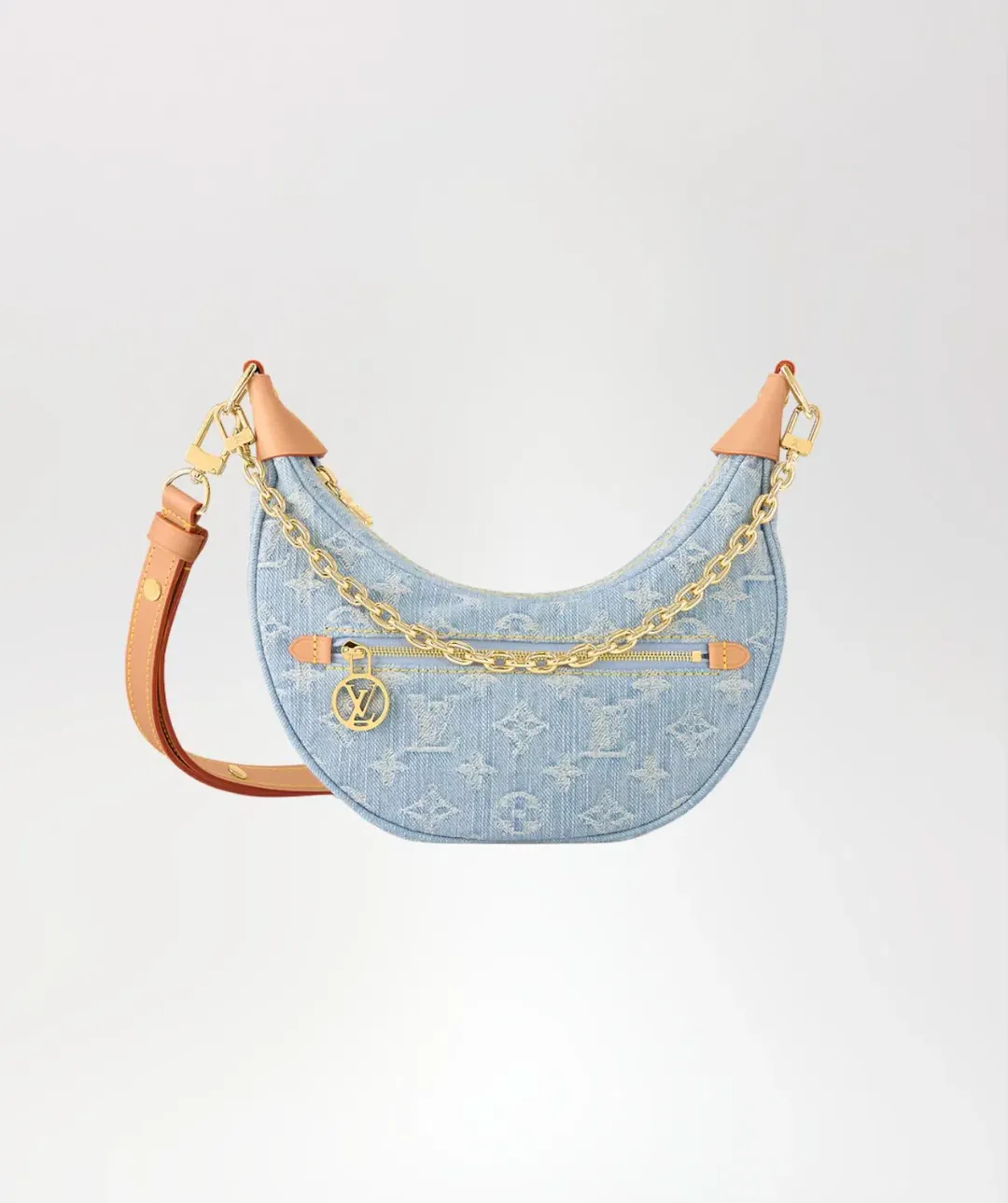 Louis Vuitton Blue Denim Loop Handbag for rent on The Volte - main image