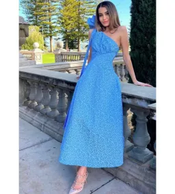 Rachel Gilbert Emiliano Dress Blue Size 6  for rent on The Volte - image 1