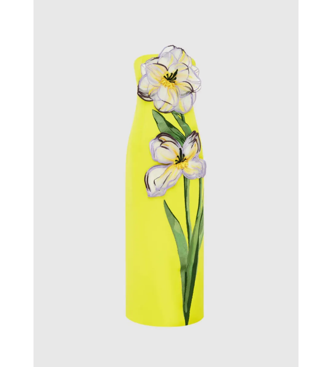 Leo Lin Rayna Iris Print in Yellow Size 6  for rent on The Volte - main image