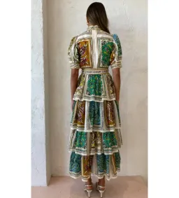 Alemais Delphine Tiered Midi Dress Multi Size 10  for rent on The Volte - image 2