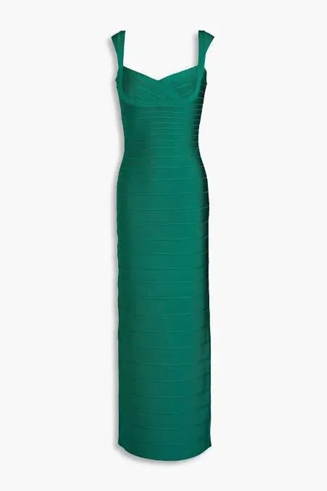 Herve Leger Jade Sweetheart  Maxi Gown Green Size 12 for rent on The Volte - main image