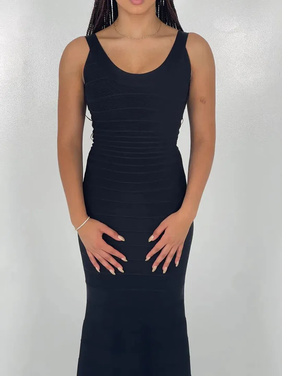 Hervé Léger Ellen Bandage Gown in Black Size XS/UK4 for rent on The Volte - main image