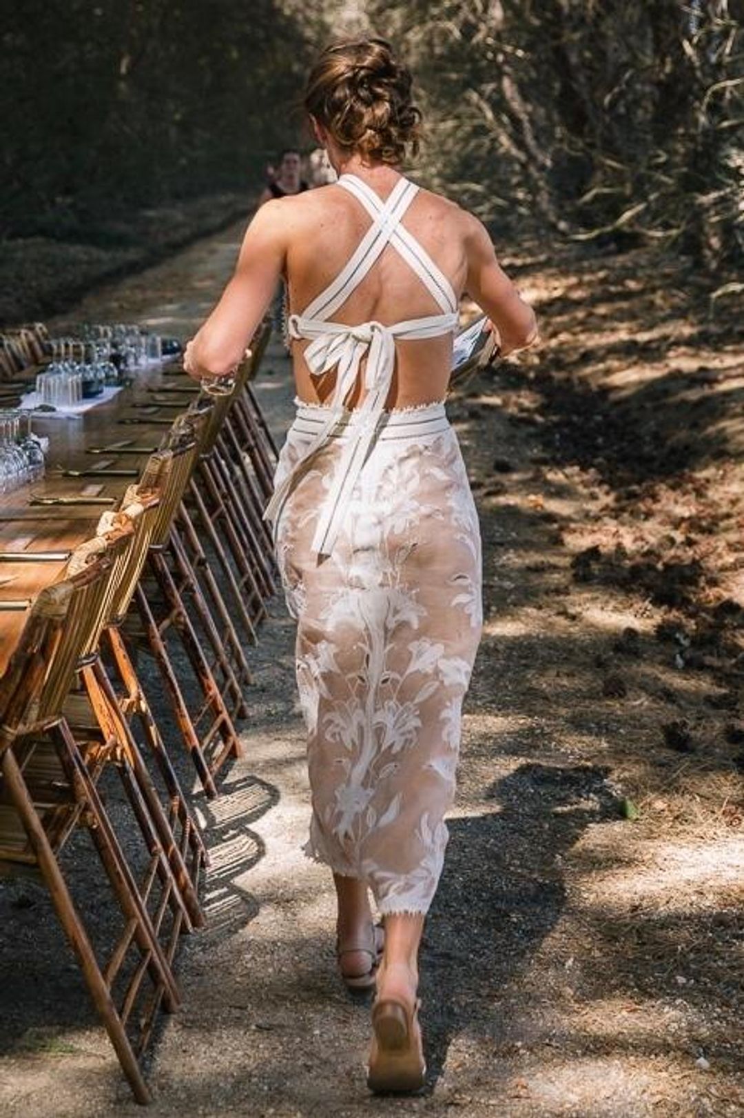 Zimmermann Corsage Lily Midi Halter Dress Cream/Nude Size 0 for rent on The Volte - main image