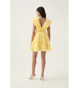 Aje Reflection Mini Dress Yellow Size 14 for rent on The Volte - image 2