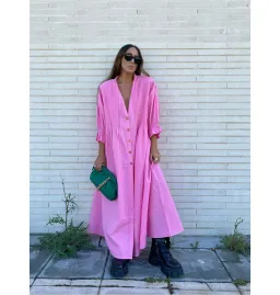 La Boheme Girls Maxi Poppy Dress in Bubblegum Pink One Size for rent on The Volte - image 1