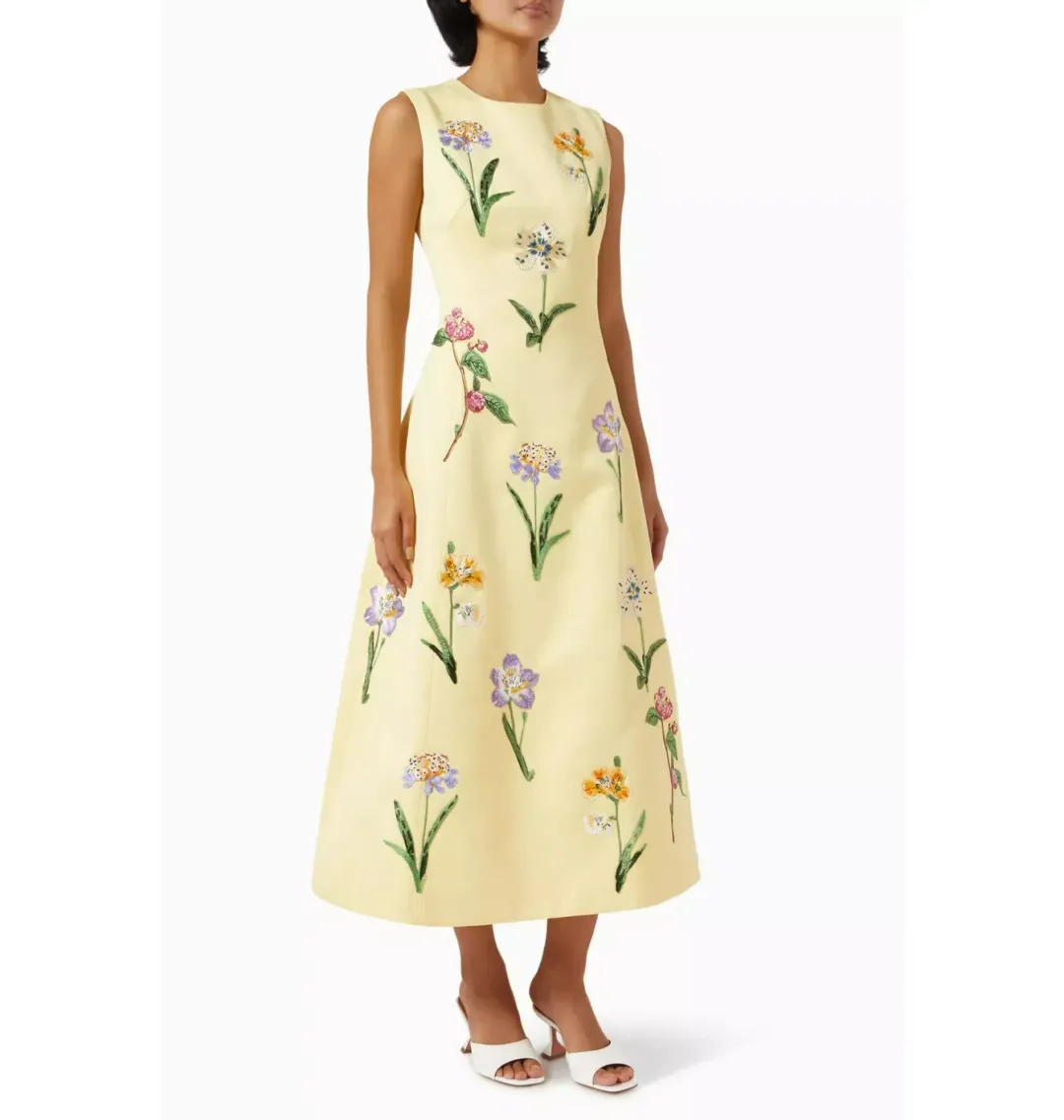 Leo Lin Cleo Sleeveless Midi Dress Wildflower Print Size 16 for rent on The Volte - main image