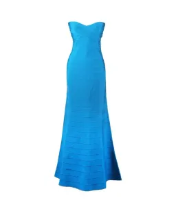 Herve Leger Blue Sara Gown Blue Size M/AU 8-10 for rent on The Volte - image 2