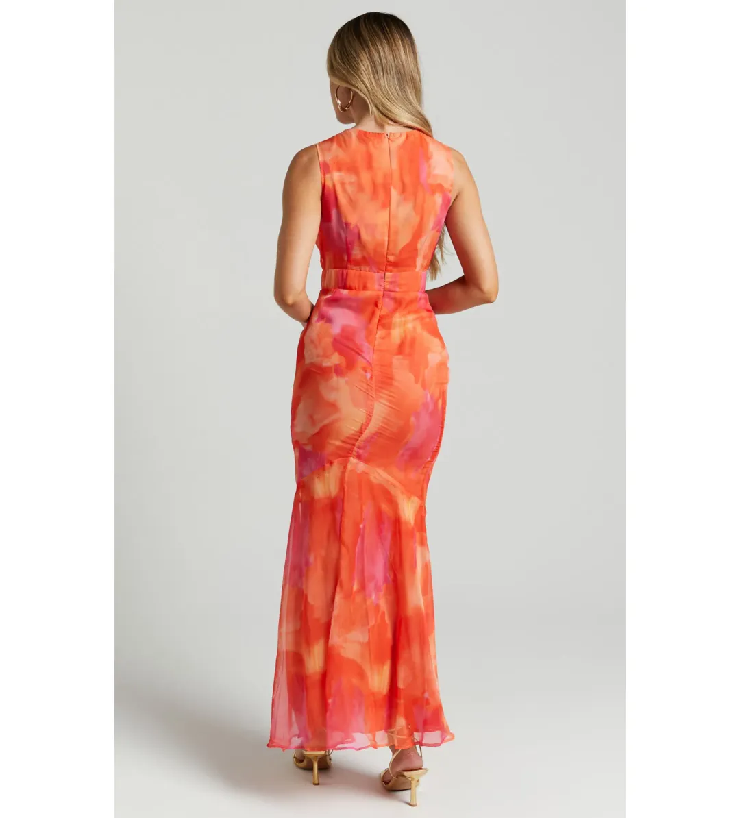 Talulah Ibiza Dress in Orange Floral Size 12 / L for rent on The Volte - main image