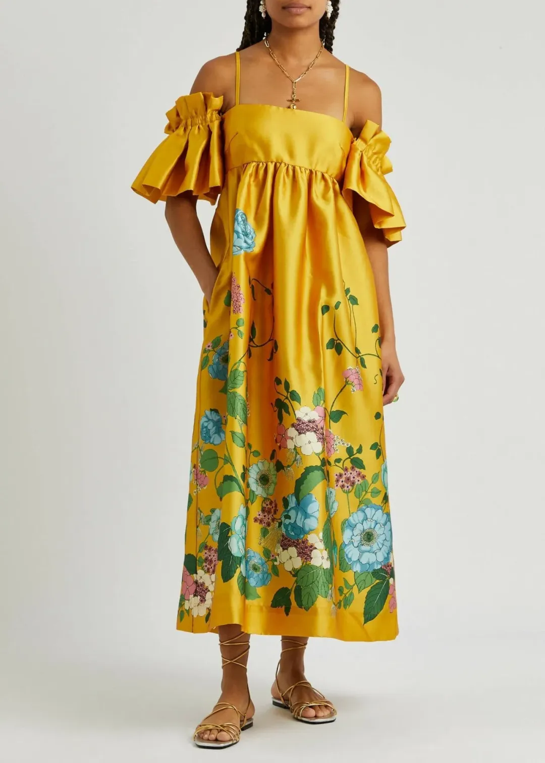 Alemais Dana Midi Dress in Marigold Size 8 for rent on The Volte - main image