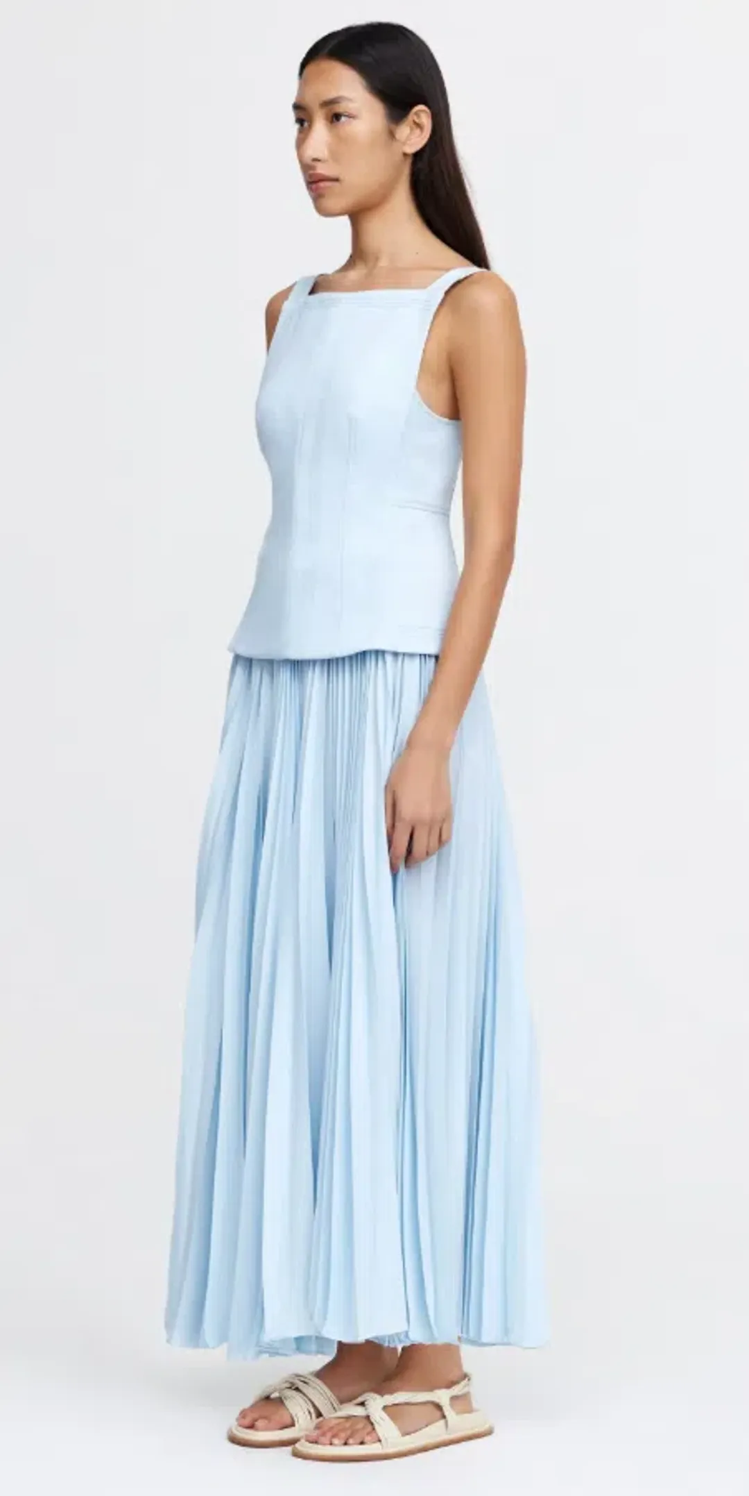 Acler Hollinshill Maxi Dress Baby Blue Size 16 for rent on The Volte - main image