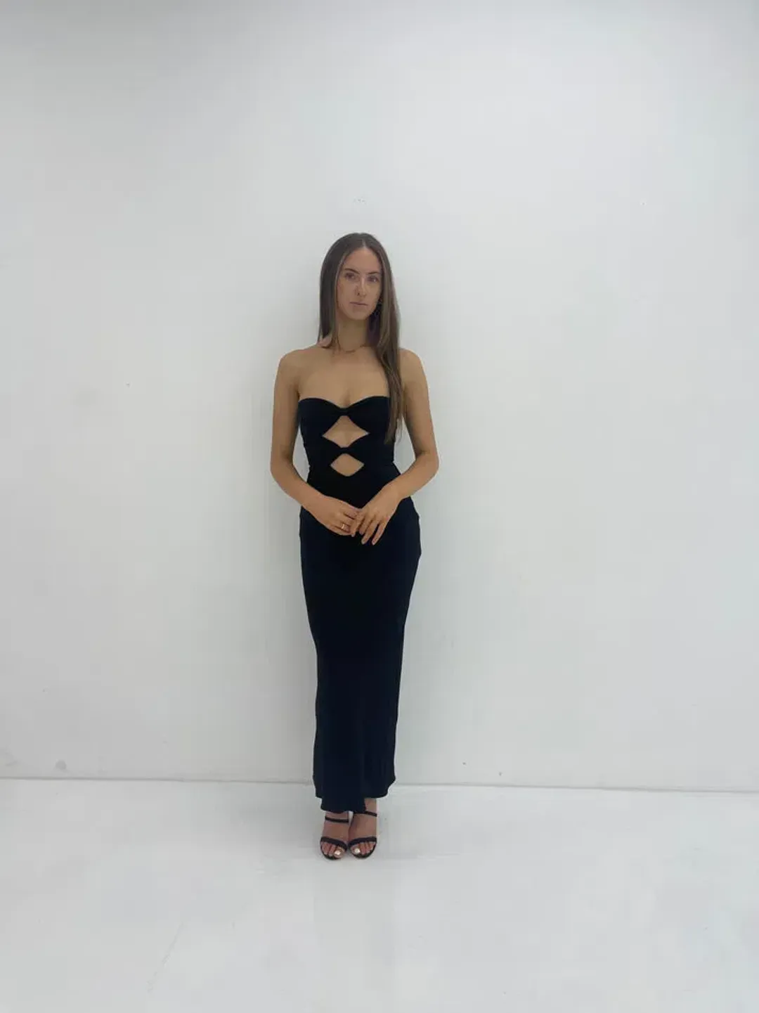 Bec + Bridge Halle Strapless Gown Maxi Black Size AU 8 for rent on The Volte - main image