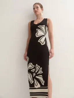 Sheike Knit Midi Dress Black Size 6 for rent on The Volte - image 3