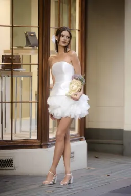 Maison Oui Lima Mini Dress Natural White Size 10 for rent on The Volte - image 1