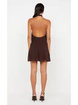 Bec & Bridge Celyse Mini Dress Dark Chocolate Brown Size 6 for rent on The Volte - image 2