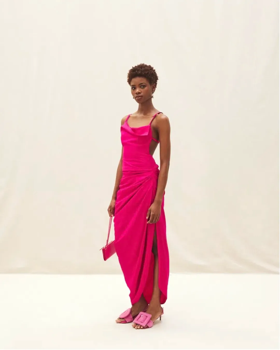 Jacquemus La Robe Saudade Longue Maxi Pink Size AU 4 for rent on The Volte - main image