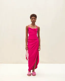 Jacquemus La Robe Saudade Longue Maxi Pink Size AU 4 for rent on The Volte - image 1