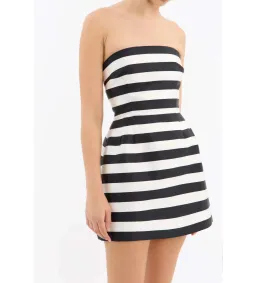 Rebecca Vallance Irene Mini Black and Ivory Stripped Print Size 10  for rent on The Volte - image 3