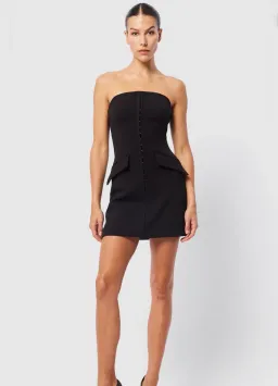 Mossman Linear Mini Dress Black Size 8 for rent on The Volte - image 1