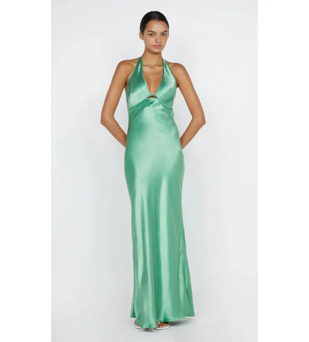 Bec & Bridge Zariah Halter Dress Green Apple Size AU 6 for rent on The Volte - main image