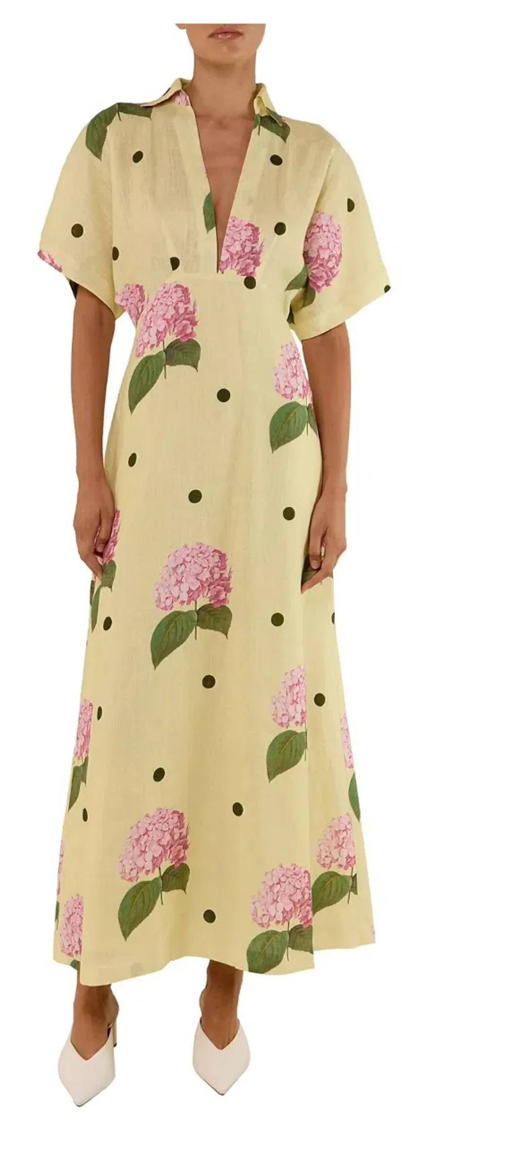 Palm Noosa Jasmine Dress Yellow Print Size 8 for rent on The Volte - main image