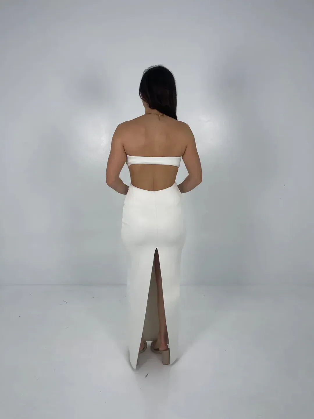 Natalie Rolt White Carmen Gown Size 8 for rent on The Volte - main image