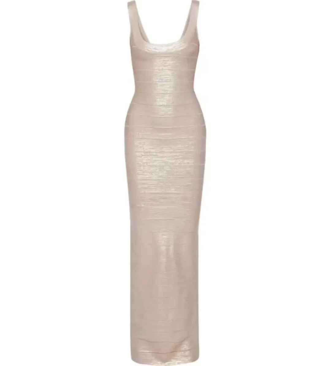 Herve Leger Ellen Bandage Gown Rose Gold Size XS/AU 6 for rent on The Volte - main image