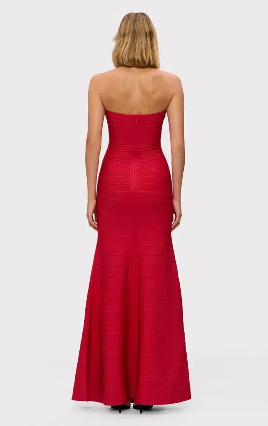 Herve Leger  The Sara Maxi Gown Lisptick Red Size XS / Size AU 6 for rent on The Volte - main image