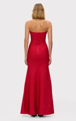 Herve Leger  The Sara Maxi Gown Lisptick Red Size XS / Size AU 6 for rent on The Volte - image 5