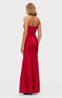 Herve Leger  The Sara Maxi Gown Lisptick Red Size S / Size AU 8 for rent on The Volte - image 4