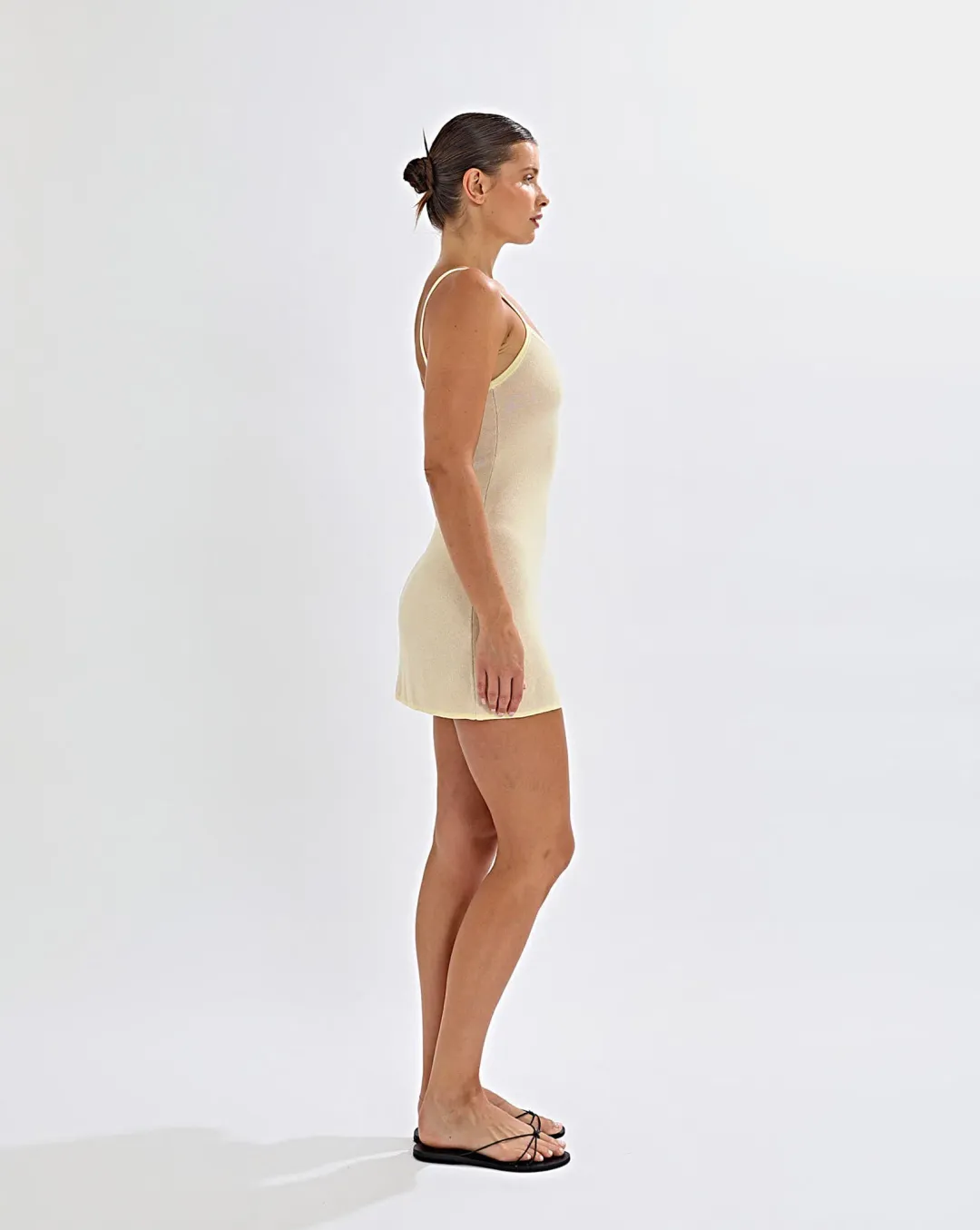 One Mile Mali Knit Dress Pale Yellow Size 8/S for rent on The Volte - main image