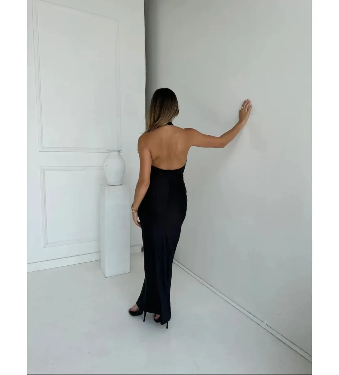 Little JC Boutique Black Andie Satin Size M / AU 10 for rent on The Volte - main image