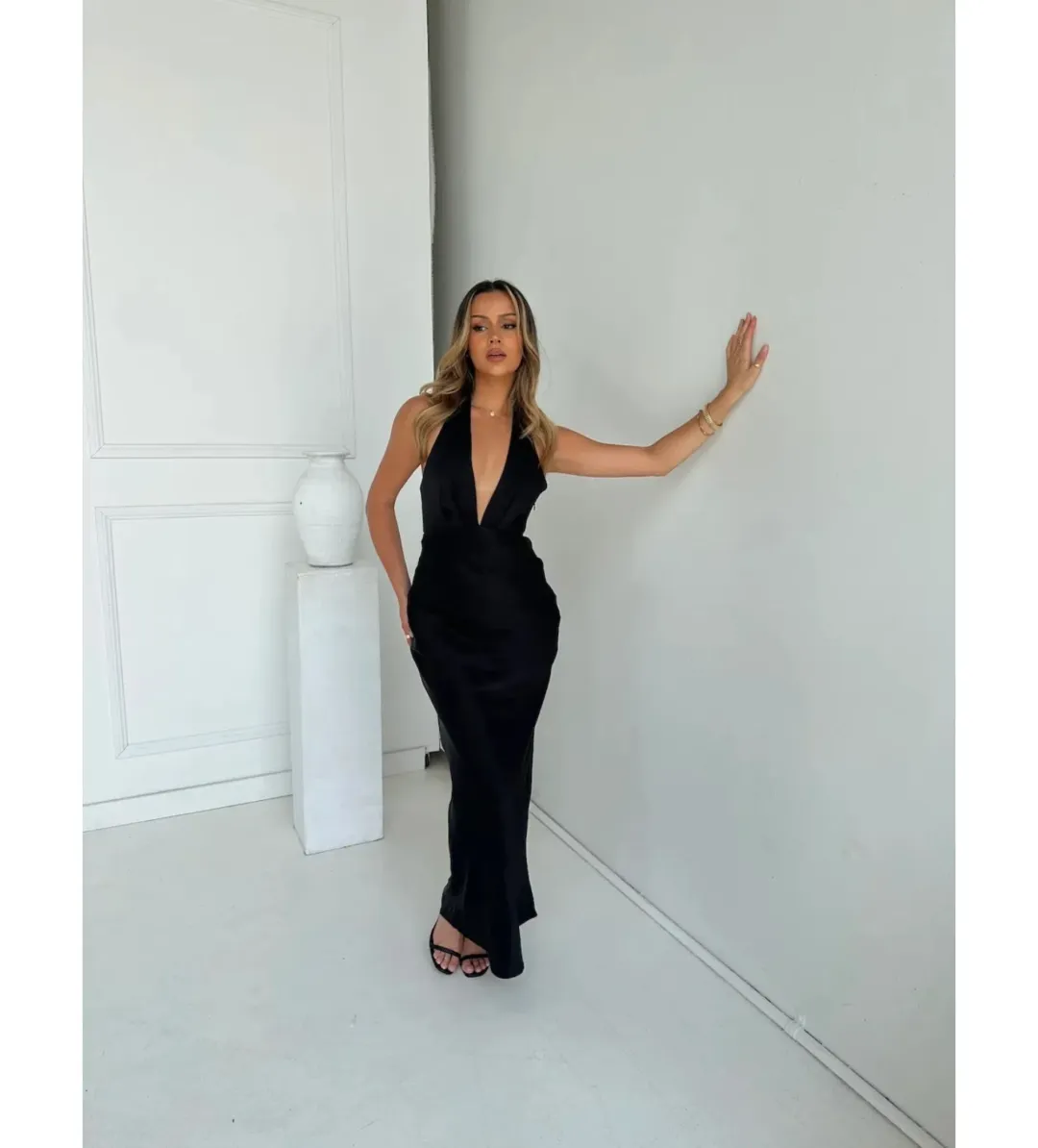 Little JC Boutique Black Andie Satin Size M / AU 10 for rent on The Volte - main image