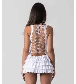 Bye Bambi Yurah Mini Dress White Size M / Size AU 10 for rent on The Volte - image 3